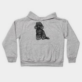 Cute Black Toy Poodle Dog Kids Hoodie